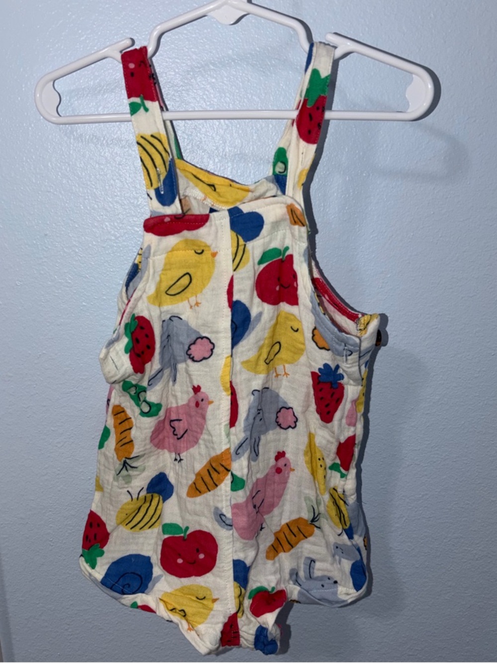 Old Navy Multicolor Fruit & Animal Print Romper